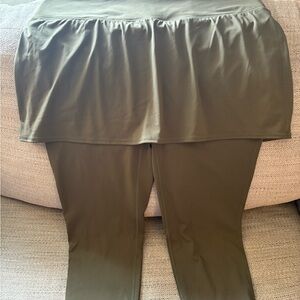 Olive Green zuda skirted leggings